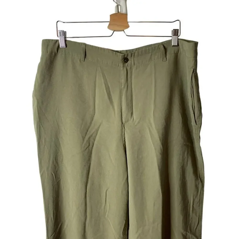 Lauren Ralph Lauren Twill Tapered Ankle Pant in Olive Fern Plus Size 16 - Picture 3 of 12